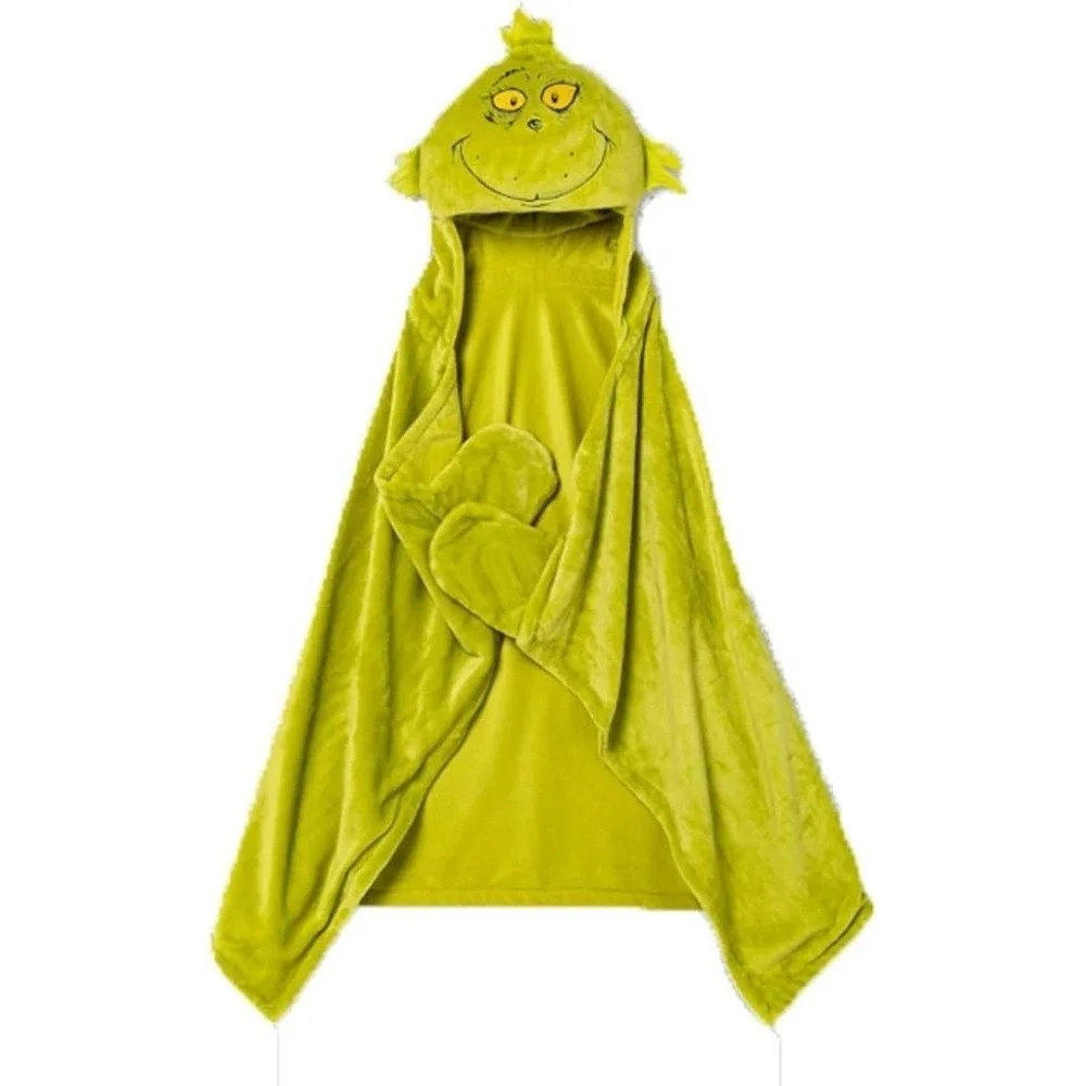NEW Dr. Seuss The Grinch Kids Hooded Throw Blanket 30